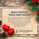 FELIZ NATAL E UM 2018 CHEIO DE REALIZAÇÕES E MUITA PAZ!